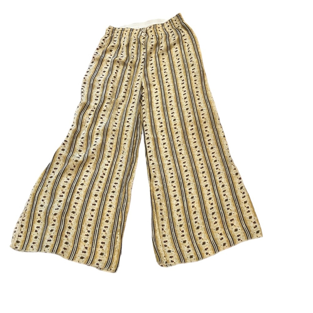 Free People Take Your Tie Off Spilt Leg Silky Printed Pants Size XS